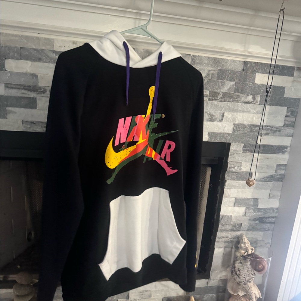Nike Black Hoodie with Multicolor Logo